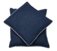 David Fussenegger Housse de Coussin décorative Marine en Coton Moelleux Doux 50 x 50 cm