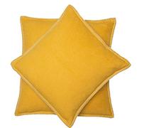 David fussenegger sylt uni housse de coussin avec finitions en couture curry,50cmx50cm