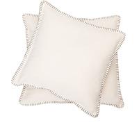 David fussenegger sylt uni housse de coussin avec finitions en couture, Écru, 50 x 50 cm