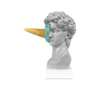 David Ice Cream Statue Sculpture artistique en résine Design de rangement Figurine de 16 cm | Accent décoratif pour la chambre, plateau organisateur pour clés, objet d'art de table, objet
