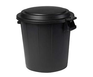 DAVID'S EDA - Poubelle 50 L - Ø 54 x 49 x H.49 cm - Noir