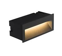 DAWALIGHT Applique murale d'extérieur encastrable en brique 4W 3000 K LED Alimentation secteur IP65 étanche Blanc chaud, Aluminium,Gris Foncé
