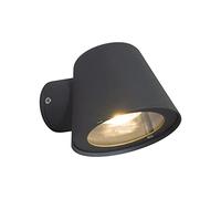 DAWALIGHT Applique Murale Extérieure GU10 LED 5W Étanche IP44 Éclairage Mural pour Terrasse Salle de bain Jardin Patio Couloir, Gris Foncé, Aluminium