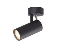 DAWALIGHT Plafonnier Spot LED Orientable GU10 5W 3000K Blanc chaud Spot Éclairage de Plafond Moderne Luminaire pour Tableau Cuisine Chambre Intérieur, Aluminium, Noir