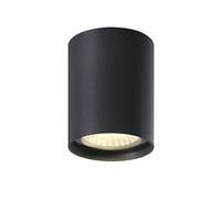 DAWALIGHT Spot LED en Saillie Plafond 7W 3000K Blanc chaud IP65 Etanche Ronde Plafonnier Luminaire pour Exterieur Interieur Salle de Bain Salon Couloir Chambre, Aluminium, Gris foncé