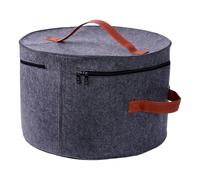 DAWCBVJQ Boite A Chapeau Ronde, 28x43cm Boîte De Rangement Pour Chapeaux Avec Couvercle, En Feutre, Grand Organisateur De Chapeaux Pliable Avec Fermeture Éclair, Fenêtre Transparente Et Poignées
