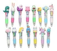 DAWOOWF 15 Pièces Stylos 4 Couleurs, Mini Stylo Rétractable avec Dessins 3D, Cadeau Anniversaire Enfant Fille Garçon 5-10 Ans, Cadeau Invite Anniversaire Enfant,Goodies et Petits Cadeaux Invités
