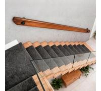 Dawselod 200cm Main courante d‘escalier en bois, main courante de sécurité antidérapante de style industriel rustique pour couloir, rampe d’escalier à fixation murale