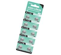 DAWTHTW Lot de 10 piles bouton alcalines AG9 LR936 1,5 V pour montres jouets et plus encore LR45/LR936/394/AG9/SR936SW