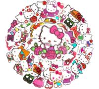 Dawumin Autocollants Hello Kitty pour enfants, 100 pièces d'autocollants de chats, autocollants imperméables mignons pour valise, vélo, ordinateur portable, voiture, tatouages à faire soi-même