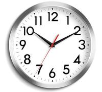 DAXSMY Horloge Murale Moderne à Piles, 25,4 cm, Simple et silencieuse, sans tic-tac, décoration pour Cuisine, Bureau, extérieur, Chambre, Salon, école, Salle de rgent)