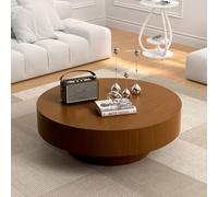 DAXUESEH Table Basse Ronde en Bois, Tables Basse Ronde Moderne Style Tambour pour Salon, Table D'appoint Ou Table Centrale Ronde en Bois (Style Mid-Century), Idéale pour Petit Appartement