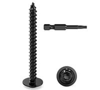 Dayalo Lot de 50 vis à tôle 3,9 x 38 mm à tête plate en acier inoxydable noir avec disque Torx vis autotaraudeuses à bois à tête bombée filetage complet avec foret