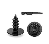 Dayalo Lot de 50 vis à tôle 3,9 x 9,5 mm à tête plate en acier inoxydable noir avec disque Torx Vis autotaraudeuses à bois à tête bombée Filetage complet avec foret