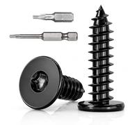 Dayalo Torx Lot de 100 vis à bois noires - M4 x 16 mm - En acier inoxydable A2 V2A - Vis à tête plate autotaraudeuses - Filetage complet avec grande tête - Avec embout TX 25 mm et 50 mm - Pour la