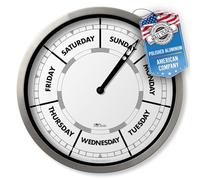DayClocks Horloge Murale Jour de la Semaine avec Cadre en Aluminium - Horloge Calendrier pour la Retraite pour Homme et Femme - 25,4 cm