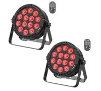 DayFlicker 2PCS 14 * 6W LED Par Lumière Projecteur avec Télécommande, 4 en 1 RGBW Disco Party Stage Lumières de Scène 4/8CH Master-Slave Auto Par Spotlight pour Festivals Club DJ Scène Mariage