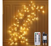 DAYLUMI Guirlande Lumineux LED, 8 Modes DIY Arbres Lumineuse avec Prises Décor de Saule Artificiel de Mur Lumineux 96 LED pour Mur Chambre Salon Décoration (96 Led 1 pièce)