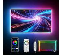 Daymeet Bande lumineuse LED de 5 m, rétroéclairage LED pour TV pour moniteur de 55 à 85 pouces derrière l'éclairage, lumières ICRGB alimentées par USB avec télécommande, synchronisation de la musique