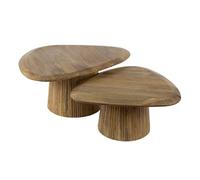Dayo - lot de 2 tables basses gigognes - en bois massif de manguier - 93 et 76 cm - Bois
