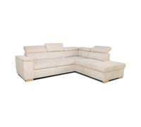 Canapé d'angle convertible réversible 5 places DAYTONA - Velours côtelé beige - Coffre de rangement - L 260 x H 94 x P 216 cm