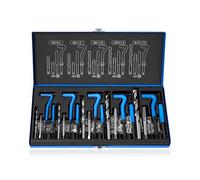 DAYUAN Kit de réparation de Filetage 131 pièces Auto M5 M6 M8 M10 M12 | Inserts M5 à M12 renforçant les métaux mous, avec tarauds et forets hélicoïdaux rangés en mallette acier