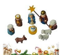 Dayysiuy Miniature Christmas Nativity Set in A Tin Box, Christmas Nativity Figurines, Handcrafted Pocket Nativitys Scene Gift Tin, Carry The Story of Christma with Resin Holy