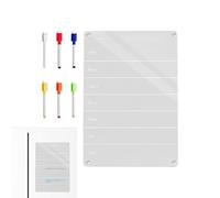 Dayysiuy Tableau Blanc Magnétique Effaçable à Sec | Planificateur de Repas Hebdomadaire en Acrylique Aimanté | Calendrier Transparent pour Réfrigérateur Semainier Tâches pour Cuisine Salle à Manger -