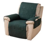 DAZSIAZ Housses de Fauteuil Inclinable avec Poche, Housses Matelassées Monoblocs Accoudoirs et Appuie-tête de Canapé, Tapis de Protection Antidérapant, Adapté aux Animaux de Compagnie(Green,55x195cm)