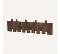 DAZSIAZ Porte-manteau Mural en Bois à Motif de Touches de Piano, Organisateur Mural à Crochet Rabattable, Étagère de Rangement pour Vêtements, Clés et Serviettes, Robuste(Brown,8 hooks)