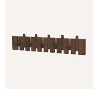 DAZSIAZ Porte-manteau Mural en Bois à Motif de Touches de Piano, Organisateur Mural à Crochet Rabattable, Étagère de Rangement pour Vêtements, Clés et Serviettes, Robuste(Brown,10 hooks)