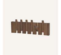 DAZSIAZ Porte-manteau Mural en Bois à Motif de Touches de Piano, Organisateur Mural à Crochet Rabattable, Étagère de Rangement pour Vêtements, Clés et Serviettes, Robuste(Brown,6 hooks)
