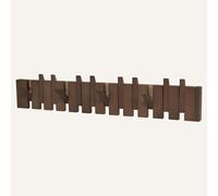 DAZSIAZ Porte-manteau Mural en Bois à Motif de Touches de Piano, Organisateur Mural à Crochet Rabattable, Étagère de Rangement pour Vêtements, Clés et Serviettes, Robuste(Brown,12 hooks)