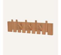 DAZSIAZ Porte-manteau Mural en Bois à Motif de Touches de Piano, Organisateur Mural à Crochet Rabattable, Étagère de Rangement pour Vêtements, Clés et Serviettes, Robuste(Primary,8 hooks)