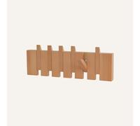 DAZSIAZ Porte-manteau Mural en Bois à Motif de Touches de Piano, Organisateur Mural à Crochet Rabattable, Étagère de Rangement pour Vêtements, Clés et Serviettes, Robuste(Primary,6 hooks)