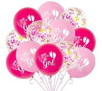 DazzJoy Ballon rose pour bébé fille - Ballons de fête prénatale avec confettis, ballon à l'hélium, pour fête de révélation de genre