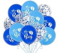 DazzJoy It's a Boy Ballon bleu - Décoration de fête prénatale - Ballons à l'hélium - Avec ballons à confettis - Ballons à l'hélium pour bébé garçon
