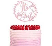 DazzJoy Its a Girl Décoration de gâteau pour fête prénatale fille, bébé fille, rose pailletée, décoration de gâteau de baptême, décoration de gâteau de fête prénatale, décoration de gâteau It's a Girl