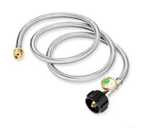 DAZZLEEX Adaptateur de tuyau de propane de 1,8 m avec jauge pour plaque de cuisson de table pour poêles et barbecues Coleman - Extension de gaz en acier inoxydable pour camping en plein air