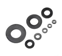 DAZZLEEX Assortiment de 500 rondelles plates en nylon M2 M2,5 M5 M6 M8 M10 - Kit d'entretoises d'étanchéité épaisses en plastique noir pour boulons métriques, vis, électricité, automobile, marine