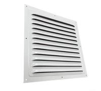 DAZZLEEX Grille d'aération carrée en métal pour intérieur ou extérieur Blanc 250 x 250 mm