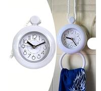 DAZZLEEX Horloge de Salle de Bain Étanche, Réveil de Bureau, Diamètre 11,5 cm, pour Cuisine, Chambre à Coucher