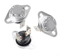 DAZZLEEX Lot de 10 interrupteurs de contrôle de température KSD303 à réinitialisation manuelle 45 C-150 C Thermostat normalement fermé 10 A 250 V pour distributeur d'eau et appareils ménagers Argenté