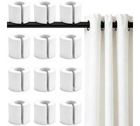 DAZZLEEX Lot de 12 entretoises de rideaux en mousse EVA Blanc 50 mm | S'adapte aux tringles standard, aucun outil nécessaire, idéal pour la maison et le bureau, pour divers environnements de