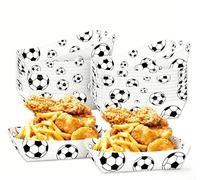 DAZZLEEX Lot de 36 plateaux alimentaires jetables en papier avec motif stade pour anniversaire, jour de match, banquet, frites, pépites, popcorn, 6,29 x 3,94 x (C)