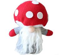 DAZZLEEX Pendentif tête de champignon de Pâques vieil homme poupée sans visage en peluche à suspendre pour festival de printemps, maison, jardin, fête, décoration rouge, vert, gris (A)