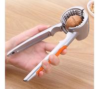 DAZZLEEX Pince coupe-noix robuste en acier inoxydable pour noix de pécan, noix de pécan, noix, amandes (couleur orange)