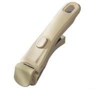 DAZZLEEX Poignée amovible pour casseroles et poêles, mécanisme de verrouillage à une touche, en acier inoxydable et silicone, design peu encombrant pour le camping et les petites cuisines Wh (beige)