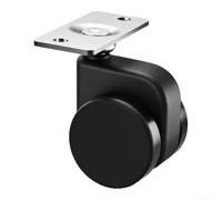 DAZZLEEX Roue d'arrêt par gravité robuste avec frein pour chaise de bureau - Roulette pivotante de rechange en plastique noir - Roulette de meubles pour établi de bureau - Roulette silencieuse