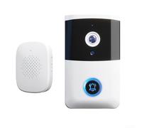 DAZZLEEX Sonnette vidéo sans fil pour système d'interphone WiFi Smart Home avec application de conversation à distance Installation sans perforation Matériau ABS 8 x 5 x 2 cm